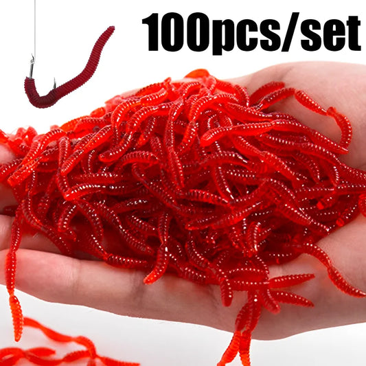 Lifelike Red Worm Soft Lure bait