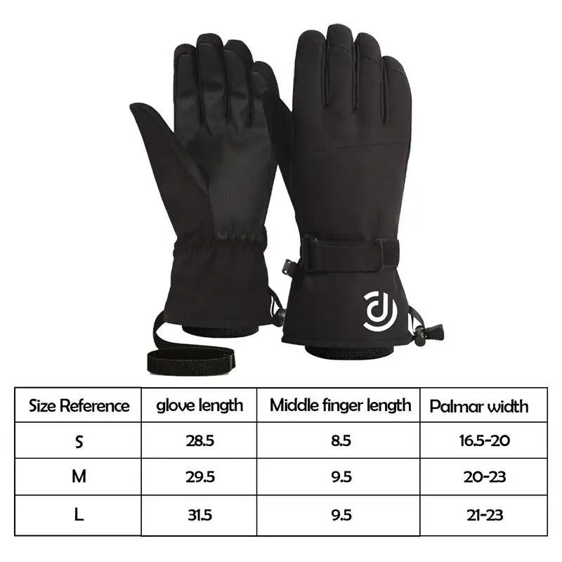 Ski Gloves Men Women Windproof Warm Waterproof Touch Screen Fleece Non-slip