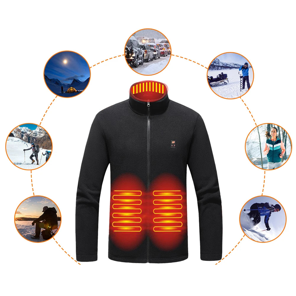 Heated Jacket 9 Heated Areas Temperature Intelligent Heating Coat for Winter Outdoor