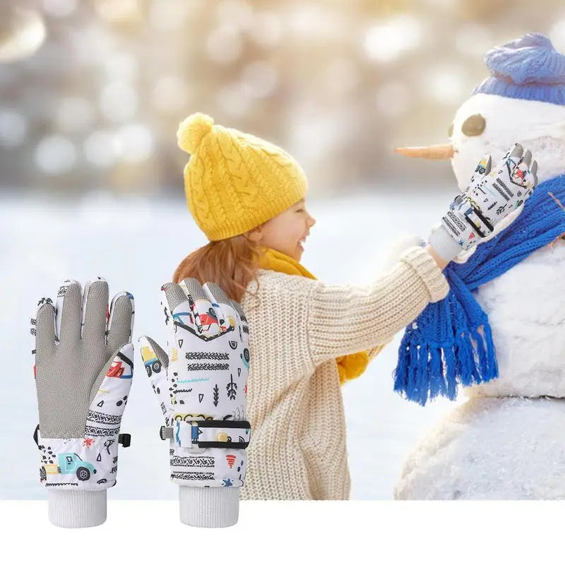 Ski Gloves For Kids Anti-Slip Insulated Waterproof