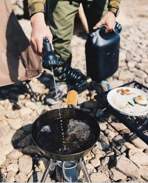 Portable Water Tank with Hose and Sprayer for Camping Showers