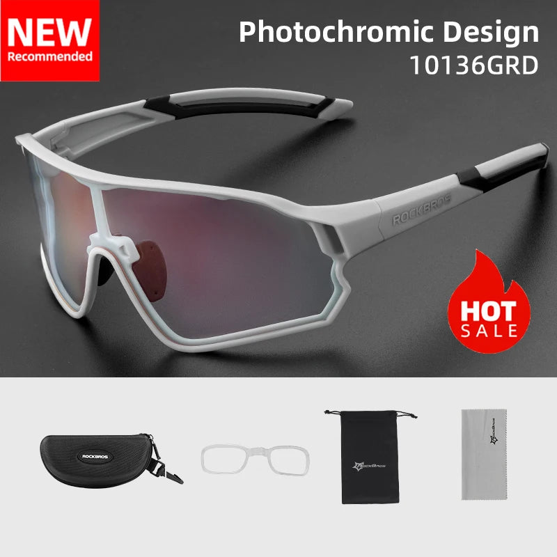 ROCKBROS Cycling Photochromic UV400 Protection Sunglasses Ultra-light Sport Safe