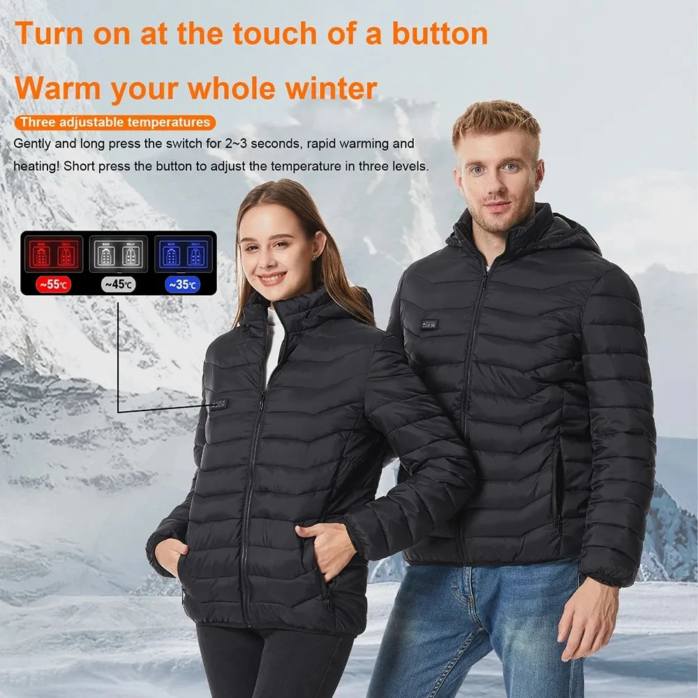 Washable USB charging and heating jacket