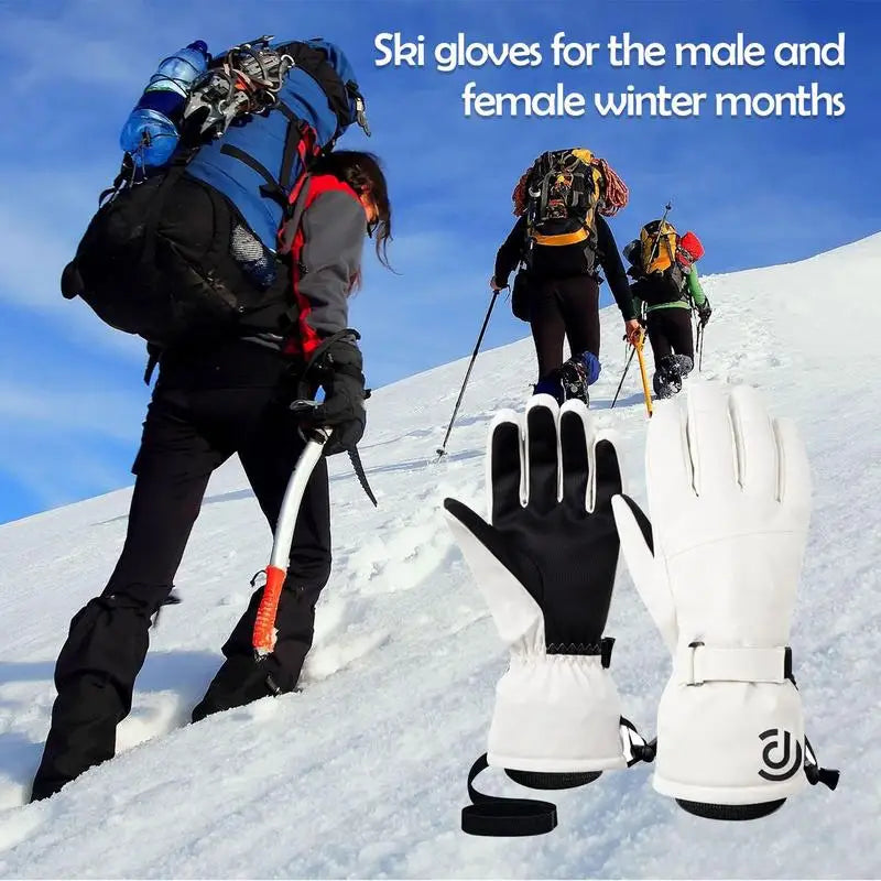 Ski Gloves Men Women Windproof Warm Waterproof Touch Screen Fleece Non-slip