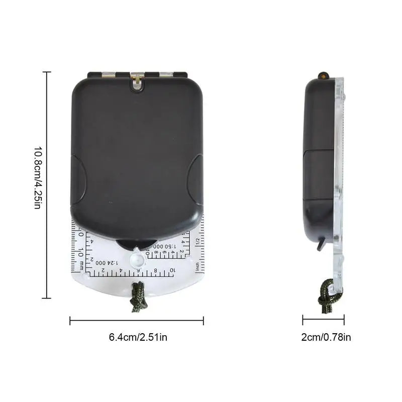 Multifunctional Compass Scale Map Ruler