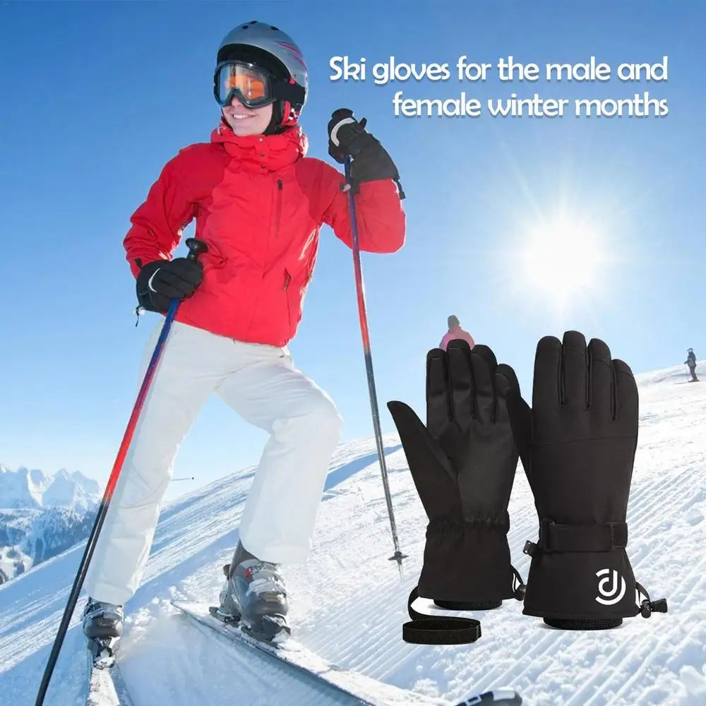 Ski Gloves Men Women Windproof Warm Waterproof Touch Screen Fleece Non-slip