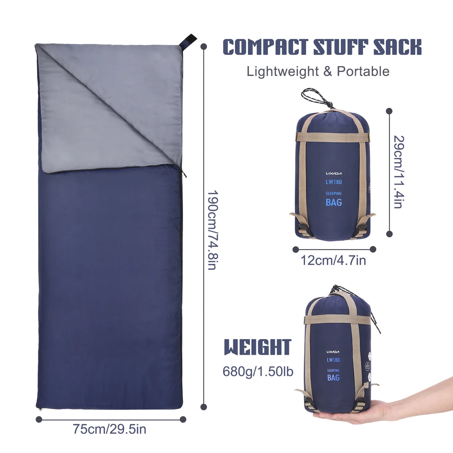 Outdoor 75cm Sleeping Bag Ultra-light 680g