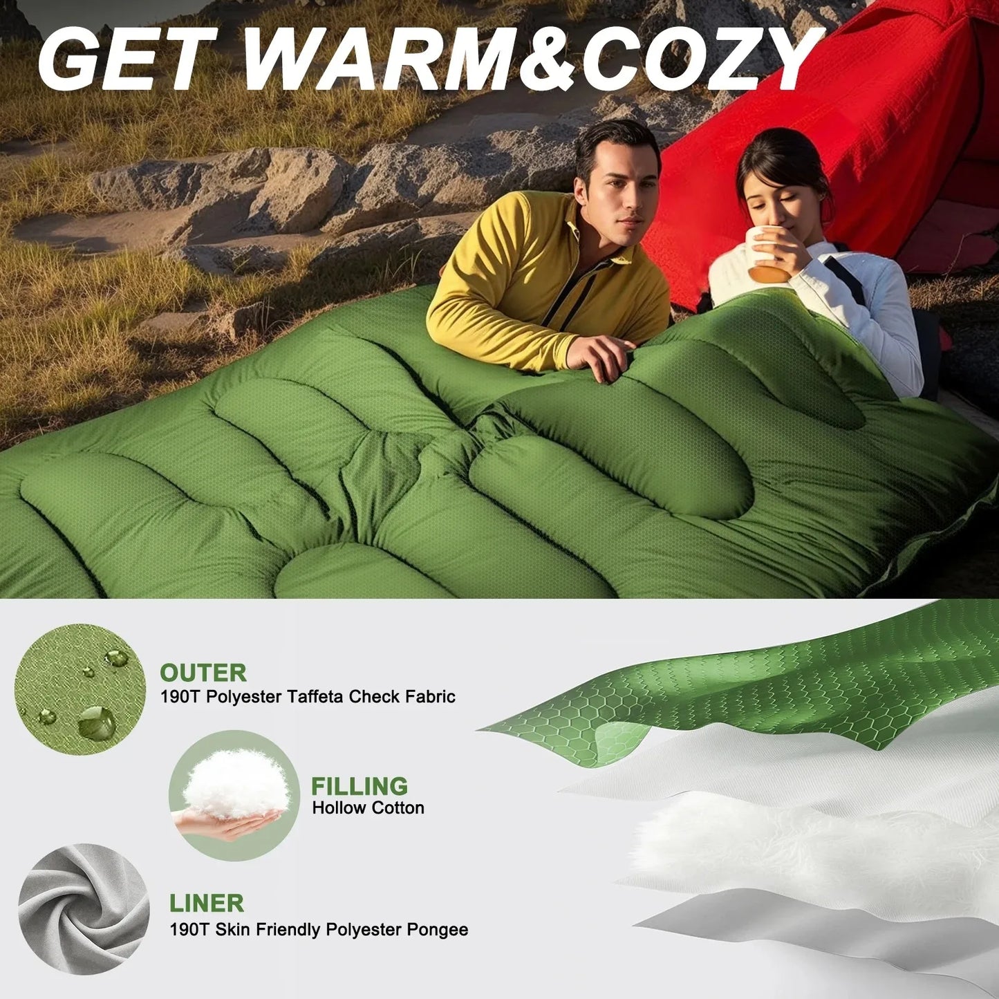 Waterproof Portable Sleeping Bag with Compression Sack