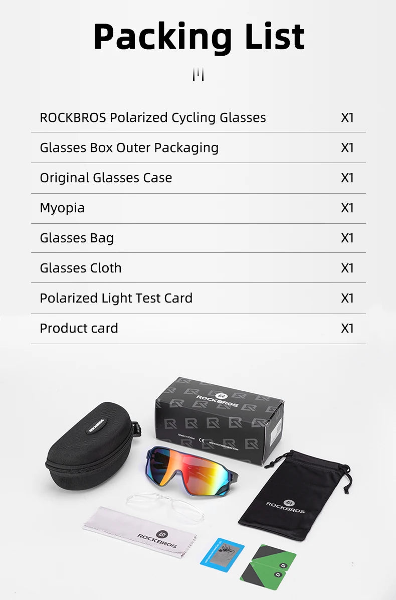 ROCKBROS Polarized UV400 Sport Cycling Glasses