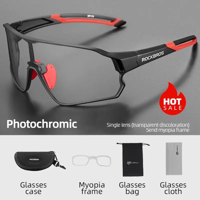 ROCKBROS Cycling Photochromic UV400 Protection Sunglasses Ultra-light Sport Safe