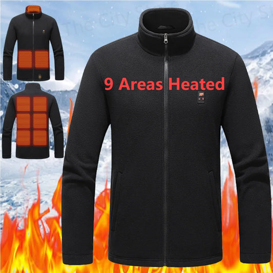 Heated Jacket 9 Heated Areas Temperature Intelligent Heating Coat for Winter Outdoor