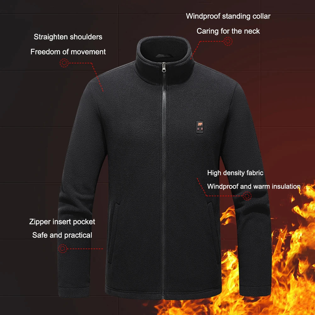 Heated Jacket 9 Heated Areas Temperature Intelligent Heating Coat for Winter Outdoor