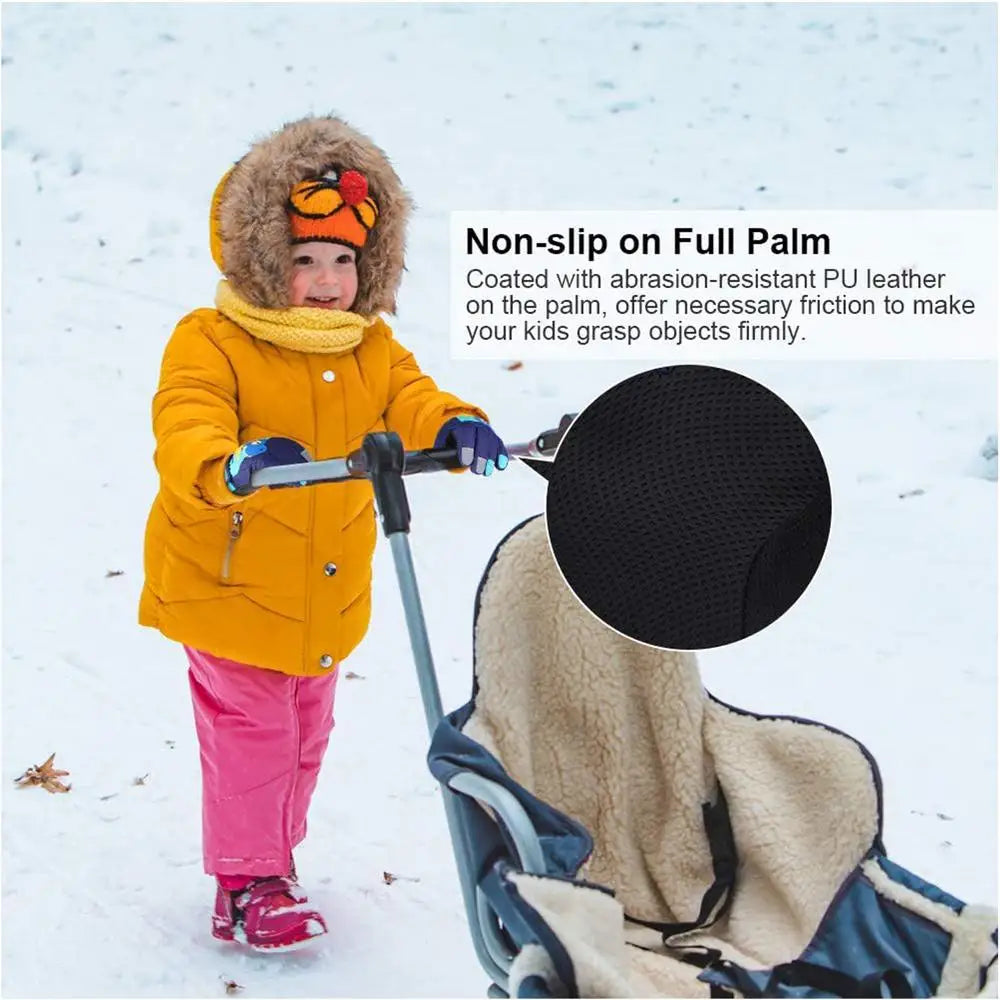 Ski Gloves For Kids Anti-Slip Insulated Waterproof